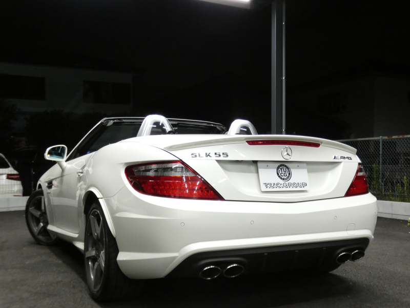 AMG SLKクラス SLK55 AMG ﾚｰﾀﾞｰｾｰﾌﾃｨPKG　左ﾊﾝﾄﾞﾙ 422ps ｷｰﾚｽｺﾞｰ ﾏｼﾞｯｸｽｶｲR ﾅｯﾊﾟ革ｼｰﾄ ﾋｰﾀｰ&ｴｱｽｶｰﾌ 純正ﾅﾋﾞTV TVｷｬﾝｾﾗｰ Bｶﾒﾗ harman/kardon IWCｸﾛｯｸ AMGｴｱﾛ&18AW AMG強化ｻｽ&ﾌﾞﾚｰｷ AMGｽﾎﾟｰﾂｴｸﾞｿﾞｰｽﾄ　2年保証付