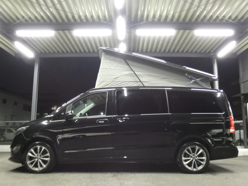 メルセデスベンツ Vクラス V220d ﾏﾙｺﾎﾟｰﾛﾎﾗｲｿﾞﾝ ﾚｰﾀﾞｰｾｰﾌﾃｨPKG　後期 New2,000ccE/G 9速AT MBUXﾅﾋﾞTV ｻｲﾄﾞｵｰﾆﾝｸﾞ ﾎﾟｯﾌﾟｱｯﾌﾟﾙｰﾌ 最大5名就寝可能 回転式ｼｰﾄ 黒本革 2ndｼｰﾄﾍﾞﾝﾁﾚｰﾀｰ&ﾋｰﾀｰ 両側ﾊﾟﾜｰｽﾗｲﾄﾞ LEDﾍｯﾄﾞﾗｲﾄ　新車保証継承可能