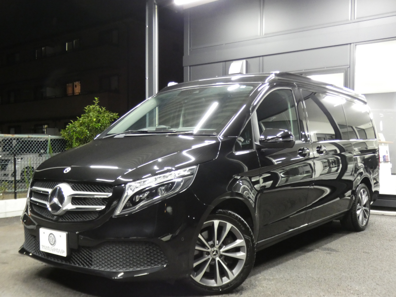 メルセデスベンツ Vクラス V220d ﾏﾙｺﾎﾟｰﾛﾎﾗｲｿﾞﾝ ﾚｰﾀﾞｰｾｰﾌﾃｨPKG　後期 New2,000ccE/G 9速AT MBUXﾅﾋﾞTV ｻｲﾄﾞｵｰﾆﾝｸﾞ ﾎﾟｯﾌﾟｱｯﾌﾟﾙｰﾌ 最大5名就寝可能 回転式ｼｰﾄ 黒本革 2ndｼｰﾄﾍﾞﾝﾁﾚｰﾀｰ&ﾋｰﾀｰ 両側ﾊﾟﾜｰｽﾗｲﾄﾞ LEDﾍｯﾄﾞﾗｲﾄ　新車保証継承可能
