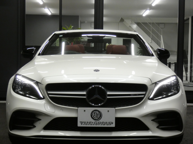 AMG Cクラス C43 4MATIC ｶﾌﾞﾘｵﾚ ﾚｰﾀﾞｰｾｰﾌﾃｨPKG　後期 390ps meｺﾈｸﾄ 赤革 赤幌 HDDﾅﾋﾞ 地ﾃﾞｼﾞ Appleｶｰﾌﾟﾚｲ ﾍｯﾄﾞｱｯﾌﾟD Burmester ﾏﾙﾁﾋﾞｰﾑLEDﾍｯﾄﾞﾗｲﾄ　2年保証付