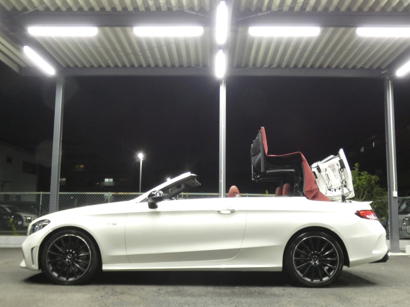 AMG Cクラス C43 4MATIC ｶﾌﾞﾘｵﾚ ﾚｰﾀﾞｰｾｰﾌﾃｨPKG　後期 390ps meｺﾈｸﾄ 赤革 赤幌 HDDﾅﾋﾞ 地ﾃﾞｼﾞ Appleｶｰﾌﾟﾚｲ ﾍｯﾄﾞｱｯﾌﾟD Burmester ﾏﾙﾁﾋﾞｰﾑLEDﾍｯﾄﾞﾗｲﾄ　2年保証付