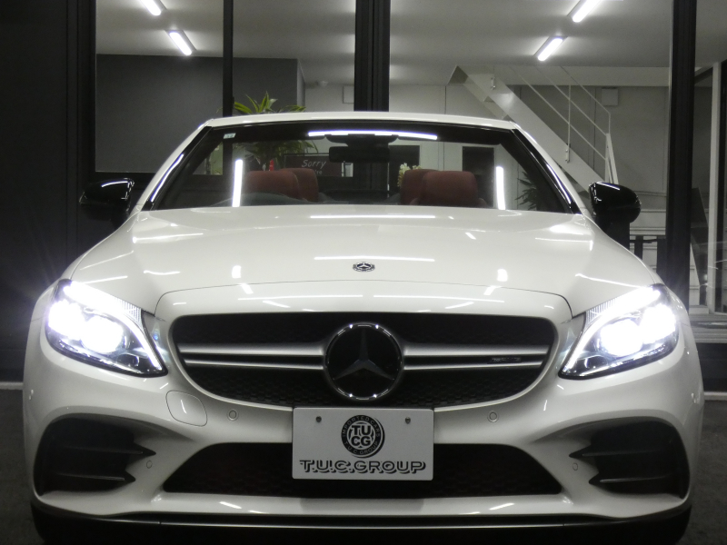 AMG Cクラス C43 4MATIC ｶﾌﾞﾘｵﾚ ﾚｰﾀﾞｰｾｰﾌﾃｨPKG　後期 390ps meｺﾈｸﾄ 赤革 赤幌 HDDﾅﾋﾞ 地ﾃﾞｼﾞ Appleｶｰﾌﾟﾚｲ ﾍｯﾄﾞｱｯﾌﾟD Burmester ﾏﾙﾁﾋﾞｰﾑLEDﾍｯﾄﾞﾗｲﾄ　2年保証付