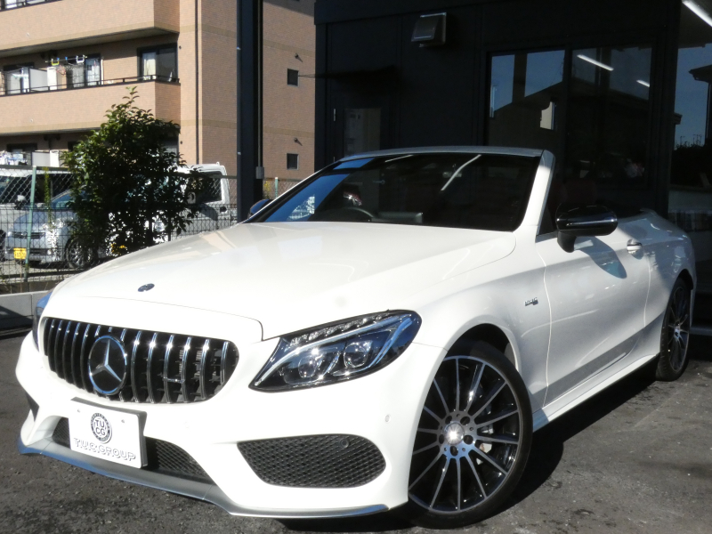AMG Cクラス C43 4MATIC ｶﾌﾞﾘｵﾚ ﾚｰﾀﾞｰｾｰﾌﾃｨPKG　9速AT AMGｴｱﾛ&19ｲﾝﾁｱﾙﾐ 赤革 赤幌 HDDﾅﾋﾞ 地ﾃﾞｼﾞ Bluetoothｵｰﾃﾞｨｵ ﾌﾞﾙﾒｽﾀｰ 360度ﾄﾞﾗﾚｺ LEDﾍｯﾄﾞﾗｲﾄ ｴｱﾊﾞﾗﾝｽPKG　2年保証付