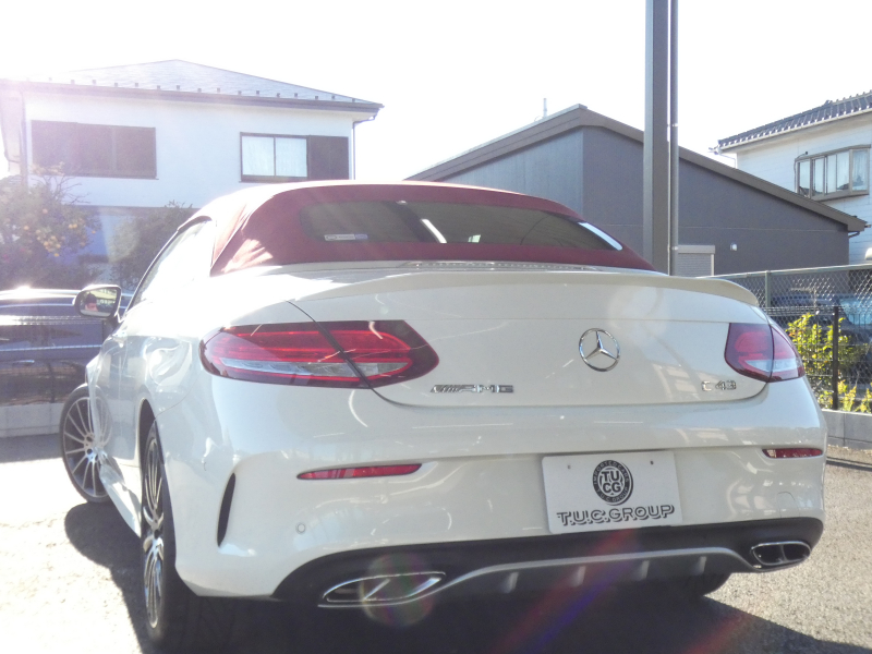 AMG Cクラス C43 4MATIC ｶﾌﾞﾘｵﾚ ﾚｰﾀﾞｰｾｰﾌﾃｨPKG　9速AT AMGｴｱﾛ&19ｲﾝﾁｱﾙﾐ 赤革 赤幌 HDDﾅﾋﾞ 地ﾃﾞｼﾞ Bluetoothｵｰﾃﾞｨｵ ﾌﾞﾙﾒｽﾀｰ 360度ﾄﾞﾗﾚｺ LEDﾍｯﾄﾞﾗｲﾄ ｴｱﾊﾞﾗﾝｽPKG　2年保証付