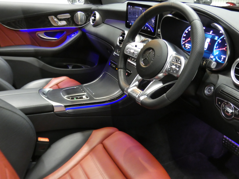 AMG GLCクーペ GLC43 4MATIC ｸｰﾍﾟ ﾚｻﾞｰｴｸｽｸﾙｰｼﾌﾞ&ﾚｰﾀﾞｰｾｰﾌﾃｨPKG　後期 390ps meｺﾈｸﾄ 赤黒革 ｻﾝﾙｰﾌ MBUXﾅﾋﾞ 地ﾃﾞｼﾞ 360ｶﾒﾗ ﾍｯﾄﾞｱｯﾌﾟD Burmester ｴｱﾊﾞﾗﾝｽPKG ﾏﾙﾁﾋﾞｰﾑLEDﾍｯﾄﾞﾗｲﾄ AMGｴｱﾛ/20ｲﾝﾁAW　2年保証付