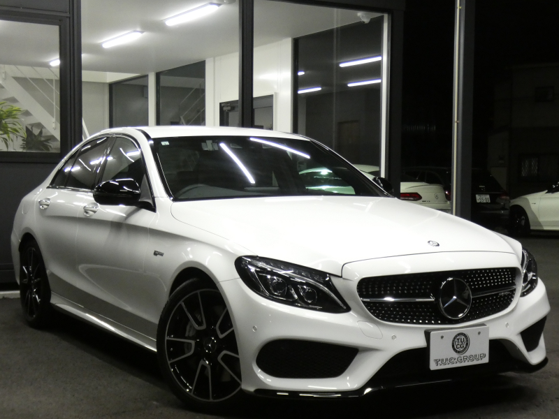 AMG Cクラス C43 4MATIC ｴｸｽｸﾙｰｼﾌﾞ&ﾚｰﾀﾞｰｾｰﾌﾃｨPKG　9速AT AMGｴｱﾛ&19ｲﾝﾁｱﾙﾐ 黒本革 HDDﾅﾋﾞ 地ﾃﾞｼﾞ ﾊﾞｯｸｶﾒﾗ Burmester ﾊﾟﾌｭｰﾑｱﾄﾏｲｻﾞｰ ｵｰﾄﾄﾗﾝｸ/ﾌｯﾄOP 純正ﾄﾞﾗﾚｺ LEDﾍｯﾄﾞﾗｲﾄ　2年保証付