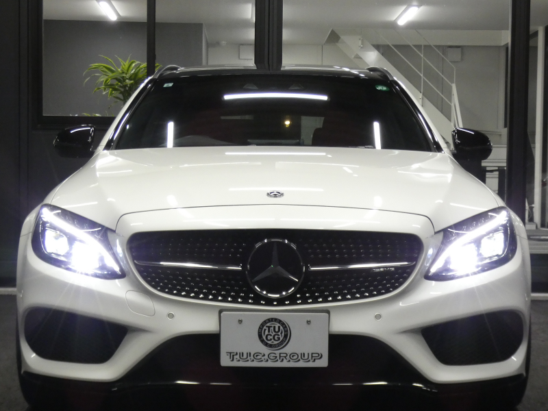 AMG Cクラス C43 4MATIC ｽﾃｰｼｮﾝﾜｺﾞﾝ ﾚｰﾀﾞｰｾｰﾌﾃｨPKG　9AT 赤本革 ﾊﾟﾉﾗﾏSR HDDﾅﾋﾞ 地ﾃﾞｼﾞ Bｶﾒﾗ Burmester ﾍｯﾄﾞｱｯﾌﾟD LEDﾍｯﾄﾞﾗｲﾄ ｵｰﾄﾘｱｹﾞｰﾄ ｴｱﾊﾞﾗﾝｽPKG AMGｴｱﾛ&19ｲﾝﾁAW　2年保証付