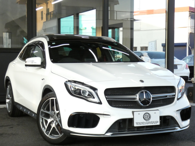 AMG GLA GLA45 4MATIC ﾚｰﾀﾞｰｾｰﾌﾃｨPKG　後期 1ｵｰﾅｰ 381ps ｷｰﾚｽｺﾞｰ 黒本革 ﾊﾟﾉﾗﾏｻﾝﾙｰﾌ ﾅﾋﾞTV Aｶｰﾌﾟﾚｲ Bｶﾒﾗ ﾀﾞｲﾅﾐｯｸｾﾚｸﾄ LEDﾍｯﾄﾞﾗｲﾄ ﾊﾟﾄﾞﾙｼﾌﾄ 前後ﾄﾞﾗﾚｺ 自動ﾘｱｹﾞｰﾄ/ﾌｯﾄOP AMGｴｱﾛ&19ｲﾝﾁAW　2年保証付