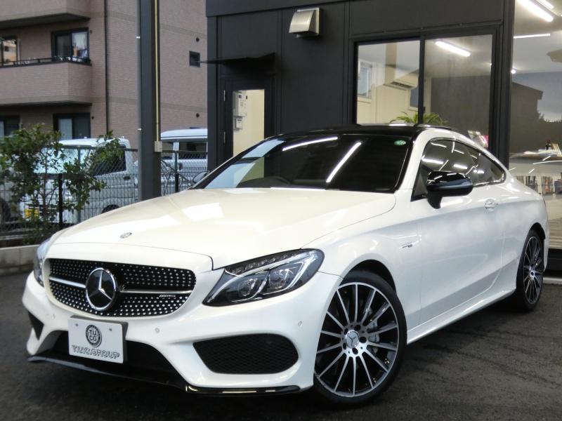 AMG Cクラス C43 4MATIC ｸｰﾍﾟ ﾚｰﾀﾞｰｾｰﾌﾃｨPKG　9速AT AMGｴｱﾛ&19ｲﾝﾁｱﾙﾐ 黒本革 ﾊﾟﾉﾗﾏSR HDDﾅﾋﾞ 地ﾃﾞｼﾞ ﾊﾞｯｸｶﾒﾗ Burmester ﾊﾟﾌｭｰﾑｱﾄﾏｲｻﾞｰ ﾄﾞﾗﾚｺ 自動ﾄﾗﾝｸ/ﾌｯﾄOP LEDﾍｯﾄﾞﾗｲﾄ/ｱﾀﾞﾌﾟﾃｨﾌﾞHB　2年保証付