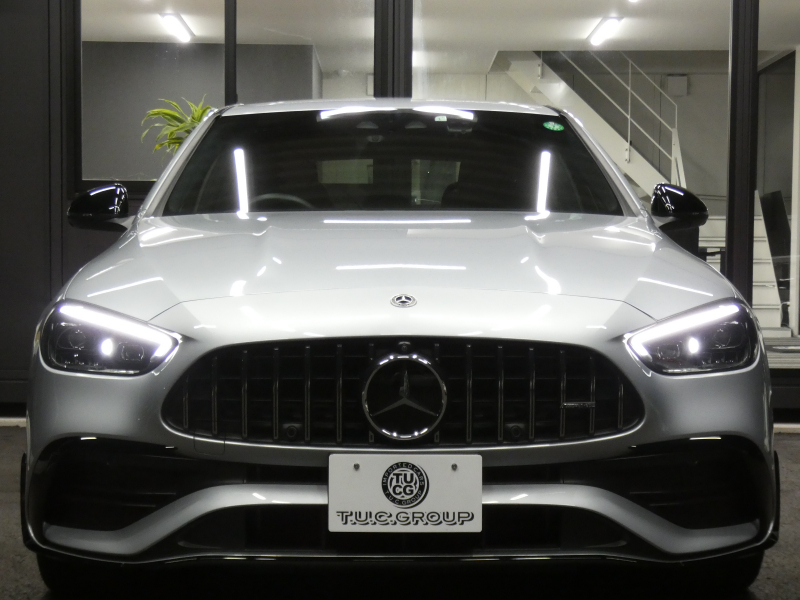 AMG Cクラス C43 4MATIC レーダーセーフティPKG 1オーナー BSG搭載 現行型 AMGエアロ&19AW AMGナイトPKG パフォーマンスサウンド リアアクスルステアリング 黒本革シート/ヒーター/ベンチレーター MBUXナビ 地デジ 360カメラ Burmester HUD DIGITALライト 新車保証継承可能