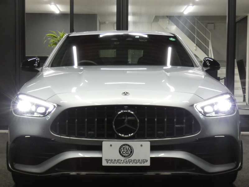 AMG Cクラス C43 4MATIC レーダーセーフティPKG 1オーナー BSG搭載 現行型 AMGエアロ&19AW AMGナイトPKG パフォーマンスサウンド リアアクスルステアリング 黒本革シート/ヒーター/ベンチレーター MBUXナビ 地デジ 360カメラ Burmester HUD DIGITALライト 新車保証継承可能