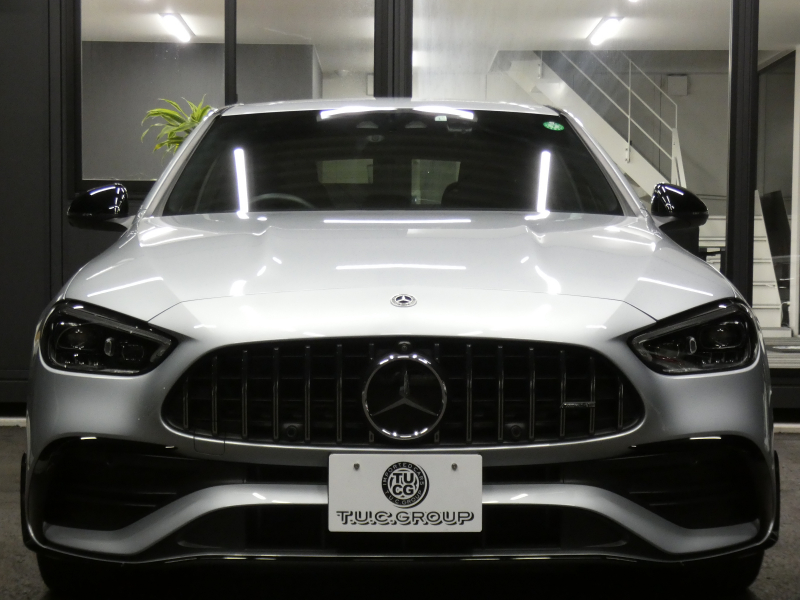 AMG Cクラス C43 4MATIC レーダーセーフティPKG 1オーナー BSG搭載 現行型 AMGエアロ&19AW AMGナイトPKG パフォーマンスサウンド リアアクスルステアリング 黒本革シート/ヒーター/ベンチレーター MBUXナビ 地デジ 360カメラ Burmester HUD DIGITALライト 新車保証継承可能