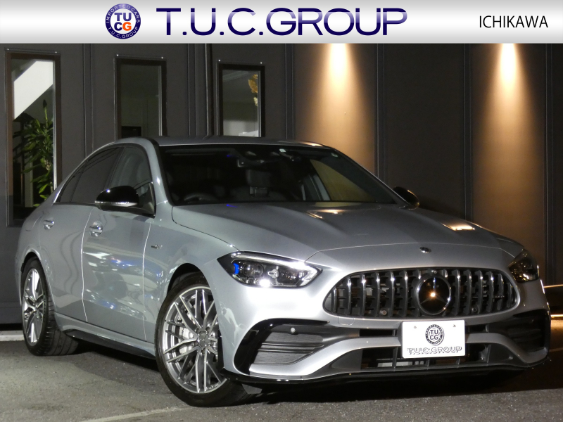 AMG Cクラス C43 4MATIC レーダーセーフティPKG 1オーナー BSG搭載 現行型 AMGエアロ&19AW AMGナイトPKG パフォーマンスサウンド リアアクスルステアリング 黒本革シート/ヒーター/ベンチレーター MBUXナビ 地デジ 360カメラ Burmester HUD DIGITALライト 新車保証継承可能