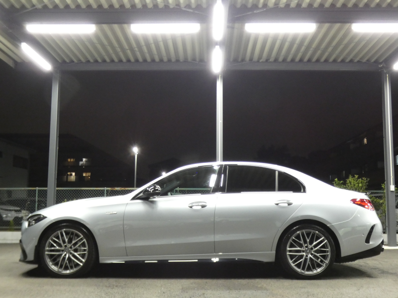 AMG Cクラス C43 4MATIC レーダーセーフティPKG 1オーナー BSG搭載 現行型 AMGエアロ&19AW AMGナイトPKG パフォーマンスサウンド リアアクスルステアリング 黒本革シート/ヒーター/ベンチレーター MBUXナビ 地デジ 360カメラ Burmester HUD DIGITALライト 新車保証継承可能