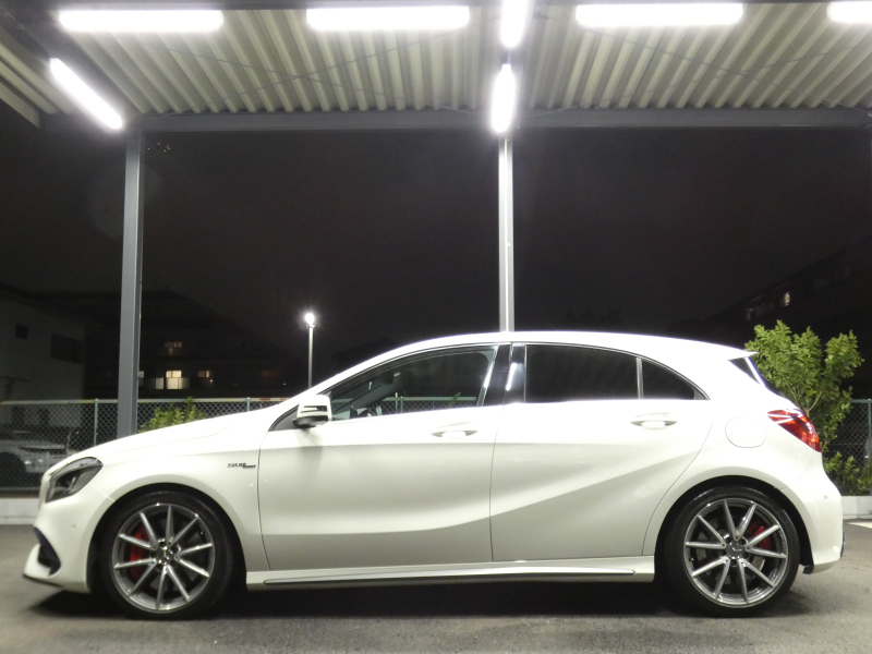AMG Aクラス A45 4MATIC ﾚｰﾀﾞｰｾｰﾌﾃｨPKG　後期 381ps AMGﾊﾟﾌｫｰﾏﾝｽEX AMGｴｱﾛ&18AW ｷｰﾚｽｺﾞｰ 黒本革ｼｰﾄ/ﾋｰﾀｰ ﾅﾋﾞTV Aｶｰﾌﾟﾚｲ Bｶﾒﾗ ﾀﾞｲﾅﾐｯｸｾﾚｸﾄ LEDﾗｲﾄ ｱﾀﾞﾌﾟﾃｨﾌﾞHB ﾊﾟﾄﾞﾙｼﾌﾄ　2年保証付