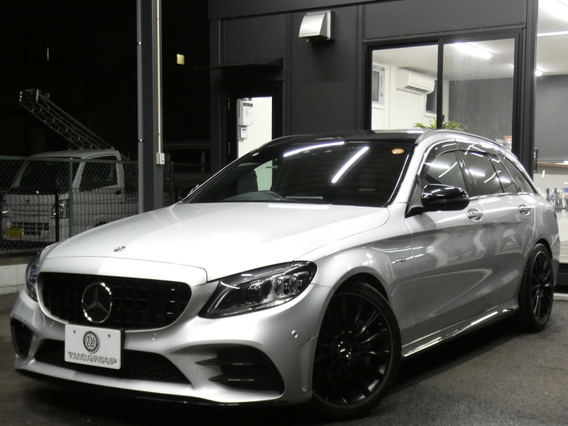 AMG Cクラス C43 4MATIC ｽﾃｰｼｮﾝﾜｺﾞﾝ ﾚｰﾀﾞｰｾｰﾌﾃｨPKG　後期 390ps meｺﾈｸﾄ AMGｴｱﾛ/19AW KWﾀﾞｳﾝｻｽ 黒本革 ﾊﾟﾉﾗﾏSR HDDﾅﾋﾞ 地ﾃﾞｼﾞ Appleｶｰﾌﾟﾚｲ ﾍｯﾄﾞｱｯﾌﾟD Burmester ｴｱﾊﾞﾗﾝｽPKG ｵｰﾄﾃｰﾙｹﾞｰﾄ ﾏﾙﾁﾋﾞｰﾑLEDﾍｯﾄﾞﾗｲﾄ　2年保証付