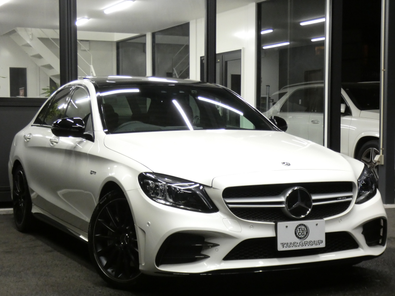 AMG Cクラス C43 4MATIC ﾚｰﾀﾞｰｾｰﾌﾃｨPKG　後期 1ｵｰﾅｰ 390ps meｺﾈｸﾄ 赤本革 ﾊﾟﾉﾗﾏSR HDDﾅﾋﾞ 地ﾃﾞｼﾞ Appleｶｰﾌﾟﾚｲ ﾍｯﾄﾞｱｯﾌﾟD 前後ﾄﾞﾗﾚｺ Burmester ｴｱﾊﾞﾗﾝｽPKG ｵｰﾄﾄﾗﾝｸ ﾏﾙﾁﾋﾞｰﾑLEDﾍｯﾄﾞﾗｲﾄ AMGｴｱﾛ/19AW　2年保証付