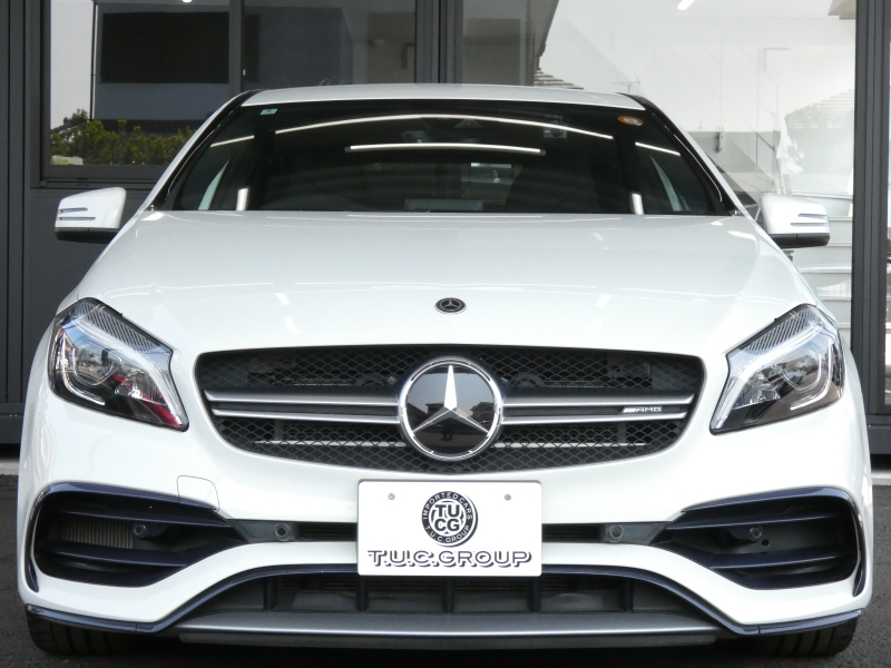 AMG Aクラス A45 4MATIC ﾚｰﾀﾞｰｾｰﾌﾃｨPKG　後期 381ps TWS19ｲﾝﾁAW AMGｴｱﾛ ｷｰﾚｽｺﾞｰ 黒本革ｼｰﾄ/ﾋｰﾀｰ ﾅﾋﾞTV Aｶｰﾌﾟﾚｲ Bｶﾒﾗ ﾀﾞｲﾅﾐｯｸｾﾚｸﾄ LEDﾗｲﾄ/ｱﾀﾞﾌﾟﾃｨﾌﾞHB ﾊﾟﾄﾞﾙｼﾌﾄ　2年保証付