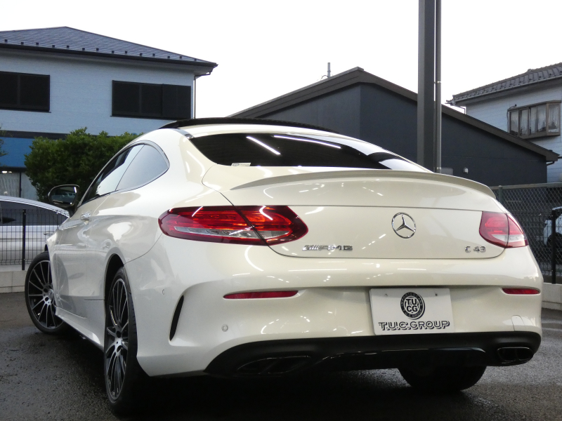AMG Cクラス C43 4MATIC ｸｰﾍﾟ ﾚｰﾀﾞｰｾｰﾌﾃｨPKG　1ｵｰﾅｰ meｺﾈｸﾄ 9速AT AMGｴｱﾛ&19ｲﾝﾁｱﾙﾐ 黒本革 ﾊﾟﾉﾗﾏｻﾝﾙｰﾌ ﾅﾋﾞTV Bｶﾒﾗ Burmester ﾍｯﾄﾞｱｯﾌﾟD ｴｱﾊﾞﾗﾝｽP/ﾊﾟﾌｭｰﾑｱﾄﾏｲｻﾞｰ 自動ﾄﾗﾝｸ/ﾌｯﾄOP ﾊﾟﾄﾞﾙｼﾌﾄ LEDﾍｯﾄﾞﾗｲﾄ/自動HB　2年保証付