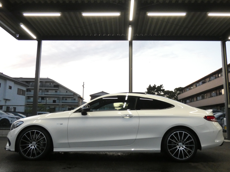 AMG Cクラス C43 4MATIC ｸｰﾍﾟ ﾚｰﾀﾞｰｾｰﾌﾃｨPKG　1ｵｰﾅｰ meｺﾈｸﾄ 9速AT AMGｴｱﾛ&19ｲﾝﾁｱﾙﾐ 黒本革 ﾊﾟﾉﾗﾏｻﾝﾙｰﾌ ﾅﾋﾞTV Bｶﾒﾗ Burmester ﾍｯﾄﾞｱｯﾌﾟD ｴｱﾊﾞﾗﾝｽP/ﾊﾟﾌｭｰﾑｱﾄﾏｲｻﾞｰ 自動ﾄﾗﾝｸ/ﾌｯﾄOP ﾊﾟﾄﾞﾙｼﾌﾄ LEDﾍｯﾄﾞﾗｲﾄ/自動HB　2年保証付