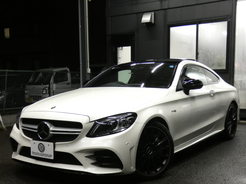 AMG Cクラス C43 4MATIC ｸｰﾍﾟ ﾚｰﾀﾞｰｾｰﾌﾃｨPKG　後期 390ps meｺﾈｸﾄ 赤本革 ﾊﾟﾉﾗﾏSR HDDﾅﾋﾞ 地ﾃﾞｼﾞ Appleｶｰﾌﾟﾚｲ ﾍｯﾄﾞｱｯﾌﾟD 360度ﾄﾞﾗﾚｺ Burmester ｴｱﾊﾞﾗﾝｽPKG ｵｰﾄﾄﾗﾝｸ/ﾌｯﾄOP ﾏﾙﾁﾋﾞｰﾑLEDﾍｯﾄﾞﾗｲﾄ AMGｴｱﾛ/19AW　2年保証付