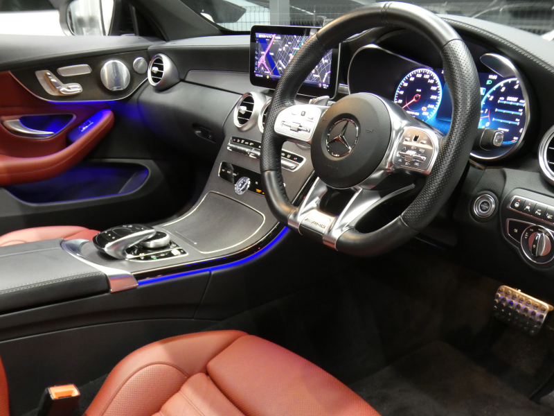AMG Cクラス C43 4MATIC ｸｰﾍﾟ ﾚｰﾀﾞｰｾｰﾌﾃｨPKG　後期 390ps meｺﾈｸﾄ 赤本革 ﾊﾟﾉﾗﾏSR HDDﾅﾋﾞ 地ﾃﾞｼﾞ Appleｶｰﾌﾟﾚｲ ﾍｯﾄﾞｱｯﾌﾟD 360度ﾄﾞﾗﾚｺ Burmester ｴｱﾊﾞﾗﾝｽPKG ｵｰﾄﾄﾗﾝｸ/ﾌｯﾄOP ﾏﾙﾁﾋﾞｰﾑLEDﾍｯﾄﾞﾗｲﾄ AMGｴｱﾛ/19AW　2年保証付