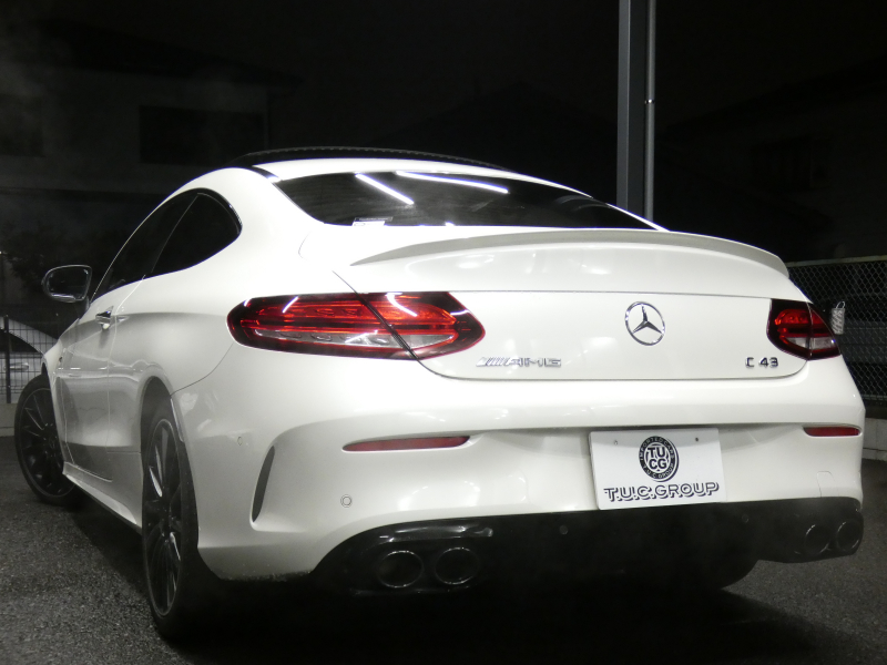 AMG Cクラス C43 4MATIC ｸｰﾍﾟ ﾚｰﾀﾞｰｾｰﾌﾃｨPKG　後期 390ps meｺﾈｸﾄ 赤本革 ﾊﾟﾉﾗﾏSR HDDﾅﾋﾞ 地ﾃﾞｼﾞ Appleｶｰﾌﾟﾚｲ ﾍｯﾄﾞｱｯﾌﾟD 360度ﾄﾞﾗﾚｺ Burmester ｴｱﾊﾞﾗﾝｽPKG ｵｰﾄﾄﾗﾝｸ/ﾌｯﾄOP ﾏﾙﾁﾋﾞｰﾑLEDﾍｯﾄﾞﾗｲﾄ AMGｴｱﾛ/19AW　2年保証付