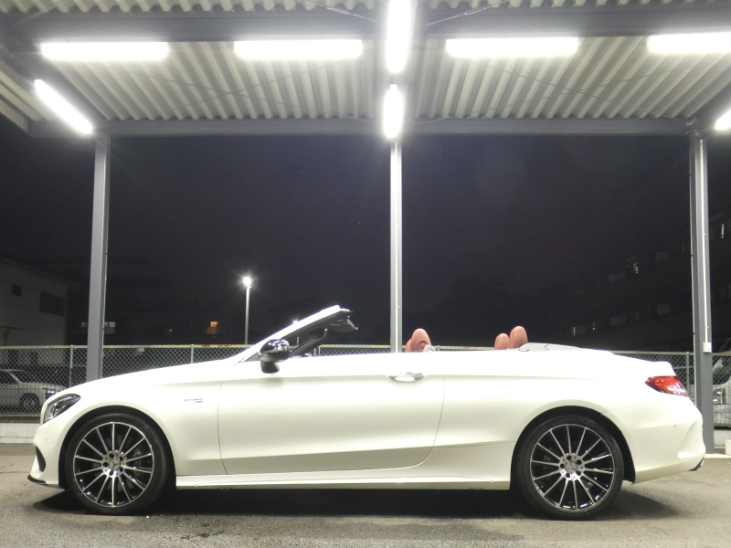AMG Cクラス C43 4MATIC ｶﾌﾞﾘｵﾚ ﾚｰﾀﾞｰｾｰﾌﾃｨPKG　ｷｰﾚｽｺﾞｰ 9速AT ﾌﾞﾗｯｸ幌 赤本革ｼｰﾄ/ﾋｰﾀｰ/ｴｱｽｶｰﾌ HDDﾅﾋﾞ 地ﾃﾞｼﾞ Bｶﾒﾗ Burmester ｴｱﾊﾞﾗﾝｽPKG AMGｴｱﾛ/19ｲﾝﾁAW AMGﾗｲﾄﾞｺﾝﾄﾛｰﾙｻｽ LEDﾗｲﾄ/自動ﾊｲﾋﾞｰﾑ　2年保証付