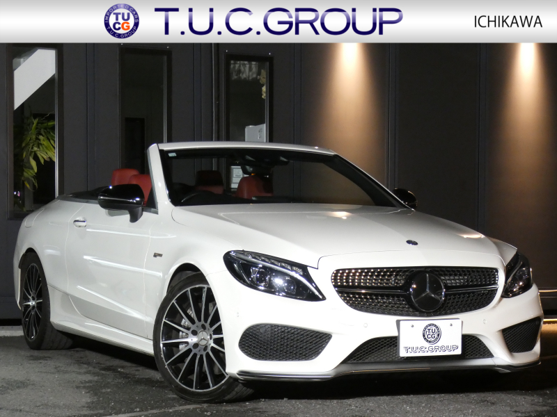 AMG Cクラス C43 4MATIC ｶﾌﾞﾘｵﾚ ﾚｰﾀﾞｰｾｰﾌﾃｨPKG　ｷｰﾚｽｺﾞｰ 9速AT ﾌﾞﾗｯｸ幌 赤本革ｼｰﾄ/ﾋｰﾀｰ/ｴｱｽｶｰﾌ HDDﾅﾋﾞ 地ﾃﾞｼﾞ Bｶﾒﾗ Burmester ｴｱﾊﾞﾗﾝｽPKG AMGｴｱﾛ/19ｲﾝﾁAW AMGﾗｲﾄﾞｺﾝﾄﾛｰﾙｻｽ LEDﾗｲﾄ/自動ﾊｲﾋﾞｰﾑ　2年保証付