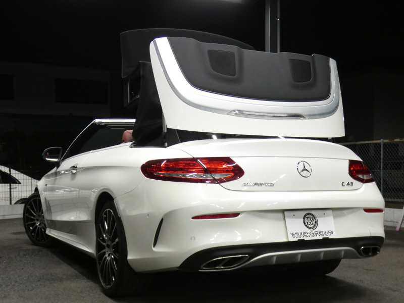 AMG Cクラス C43 4MATIC ｶﾌﾞﾘｵﾚ ﾚｰﾀﾞｰｾｰﾌﾃｨPKG　ｷｰﾚｽｺﾞｰ 9速AT ﾌﾞﾗｯｸ幌 赤本革ｼｰﾄ/ﾋｰﾀｰ/ｴｱｽｶｰﾌ HDDﾅﾋﾞ 地ﾃﾞｼﾞ Bｶﾒﾗ Burmester ｴｱﾊﾞﾗﾝｽPKG AMGｴｱﾛ/19ｲﾝﾁAW AMGﾗｲﾄﾞｺﾝﾄﾛｰﾙｻｽ LEDﾗｲﾄ/自動ﾊｲﾋﾞｰﾑ　2年保証付