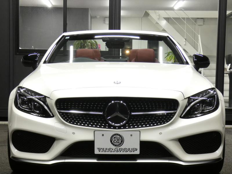 AMG Cクラス C43 4MATIC ｶﾌﾞﾘｵﾚ ﾚｰﾀﾞｰｾｰﾌﾃｨPKG　ｷｰﾚｽｺﾞｰ 9速AT ﾌﾞﾗｯｸ幌 赤本革ｼｰﾄ/ﾋｰﾀｰ/ｴｱｽｶｰﾌ HDDﾅﾋﾞ 地ﾃﾞｼﾞ Bｶﾒﾗ Burmester ｴｱﾊﾞﾗﾝｽPKG AMGｴｱﾛ/19ｲﾝﾁAW AMGﾗｲﾄﾞｺﾝﾄﾛｰﾙｻｽ LEDﾗｲﾄ/自動ﾊｲﾋﾞｰﾑ　2年保証付