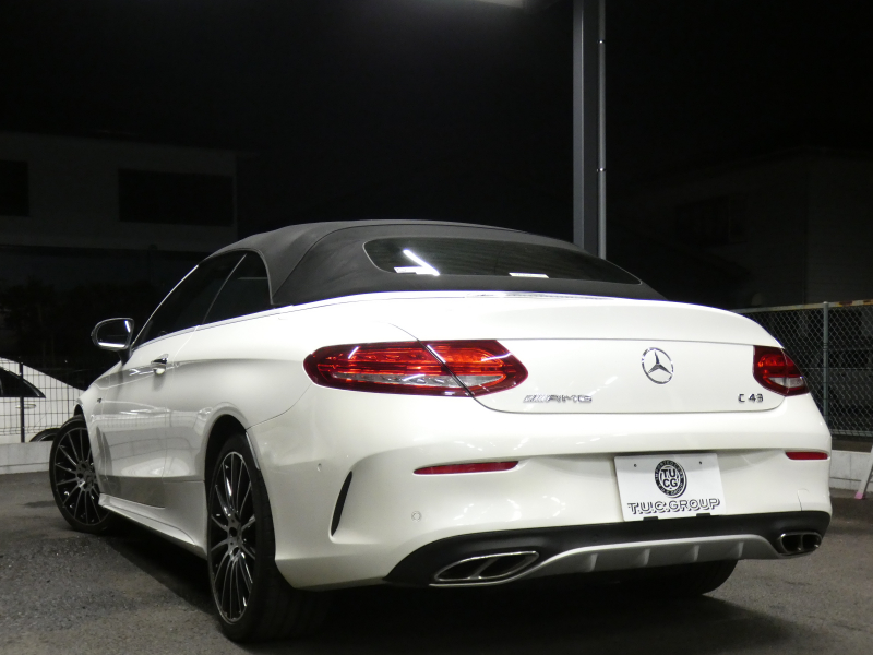 AMG Cクラス C43 4MATIC ｶﾌﾞﾘｵﾚ ﾚｰﾀﾞｰｾｰﾌﾃｨPKG　ｷｰﾚｽｺﾞｰ 9速AT ﾌﾞﾗｯｸ幌 赤本革ｼｰﾄ/ﾋｰﾀｰ/ｴｱｽｶｰﾌ HDDﾅﾋﾞ 地ﾃﾞｼﾞ Bｶﾒﾗ Burmester ｴｱﾊﾞﾗﾝｽPKG AMGｴｱﾛ/19ｲﾝﾁAW AMGﾗｲﾄﾞｺﾝﾄﾛｰﾙｻｽ LEDﾗｲﾄ/自動ﾊｲﾋﾞｰﾑ　2年保証付