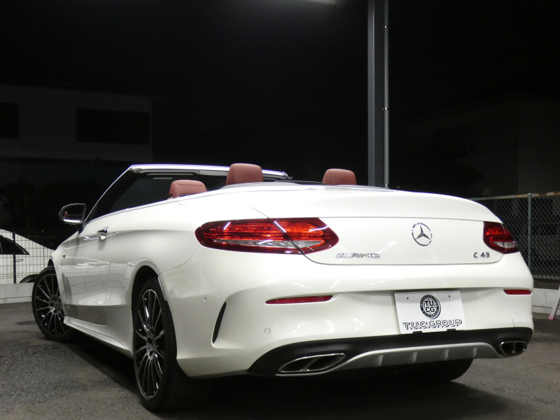AMG Cクラス C43 4MATIC ｶﾌﾞﾘｵﾚ ﾚｰﾀﾞｰｾｰﾌﾃｨPKG　ｷｰﾚｽｺﾞｰ 9速AT ﾌﾞﾗｯｸ幌 赤本革ｼｰﾄ/ﾋｰﾀｰ/ｴｱｽｶｰﾌ HDDﾅﾋﾞ 地ﾃﾞｼﾞ Bｶﾒﾗ Burmester ｴｱﾊﾞﾗﾝｽPKG AMGｴｱﾛ/19ｲﾝﾁAW AMGﾗｲﾄﾞｺﾝﾄﾛｰﾙｻｽ LEDﾗｲﾄ/自動ﾊｲﾋﾞｰﾑ　2年保証付